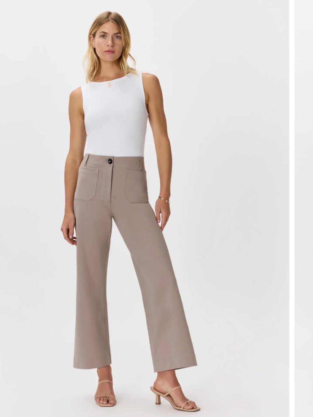 Quince Ultra-Stretch Ponte Cropped Wide Leg Pants size 2